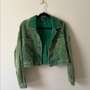 Vibrant Green Corduroy Utility Jacket